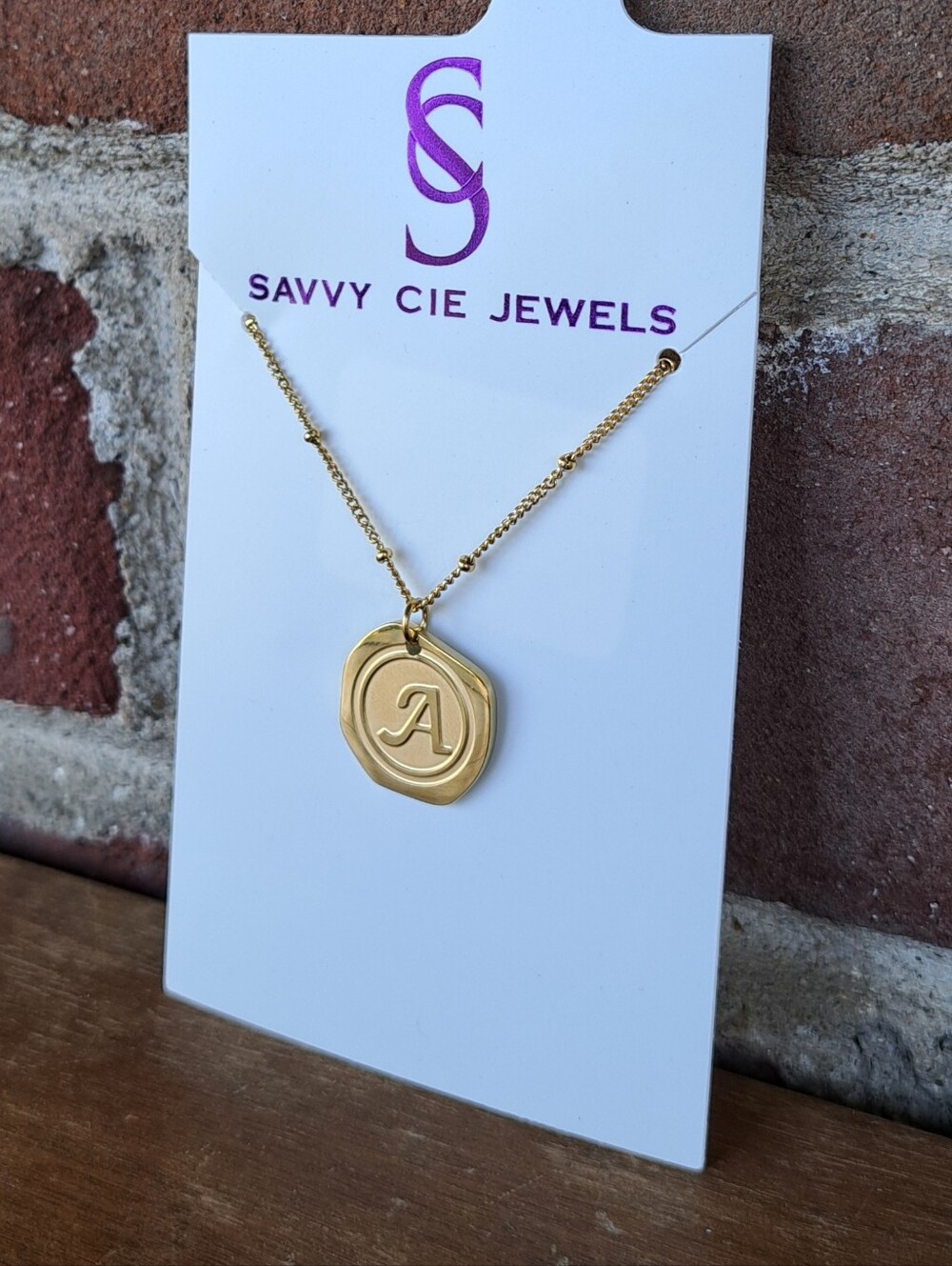 New 22k Gold Plated 'A' Initial Necklace